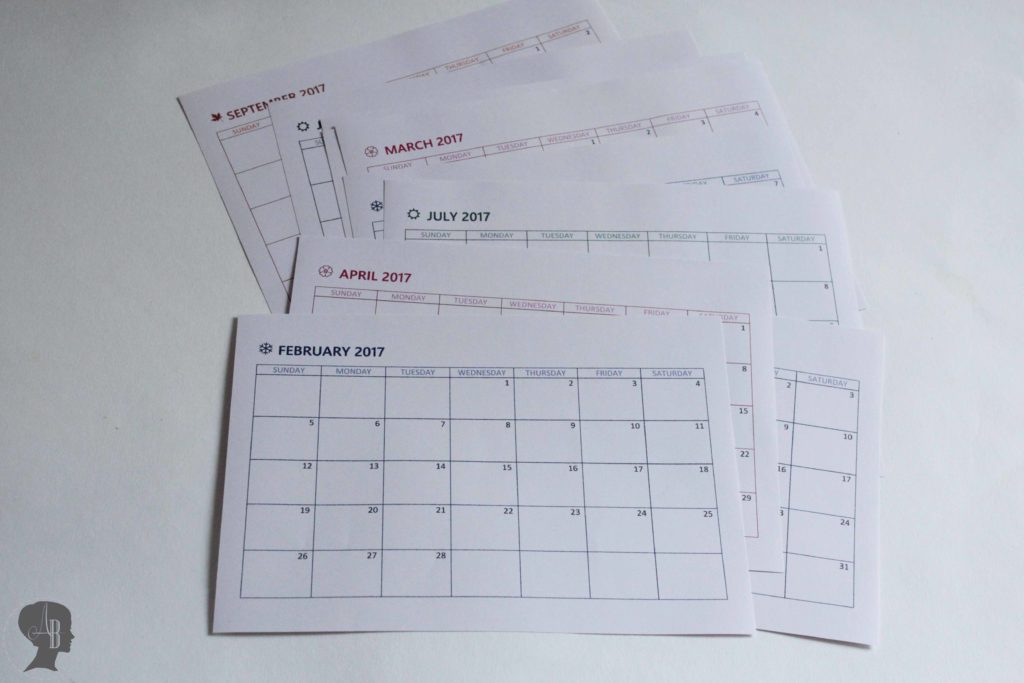 DIY: Kalender 2017 zum Drucken - arianebrand